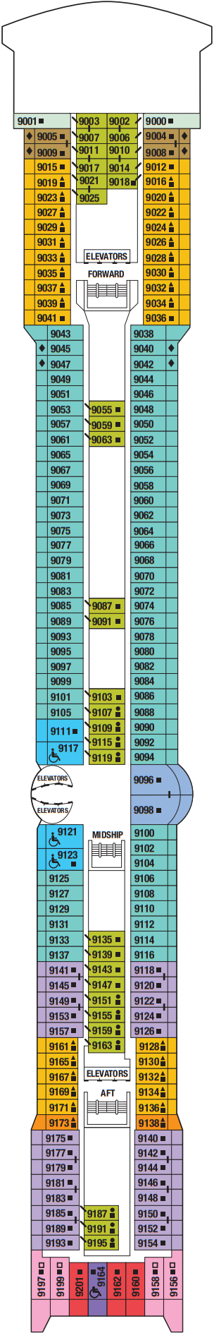 Cabins in Deck 9