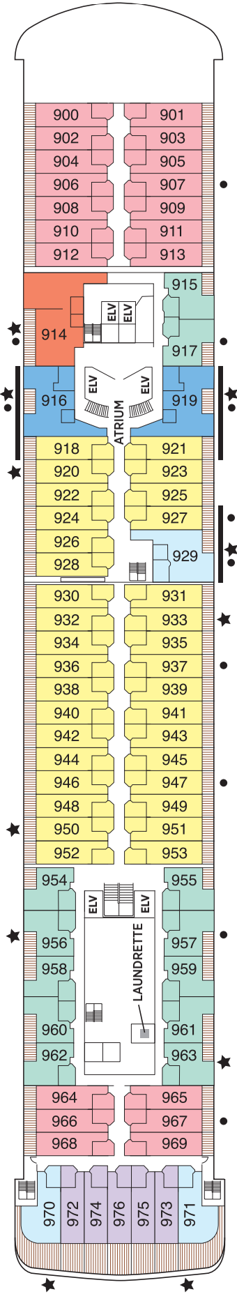 Cabins in Deck 9