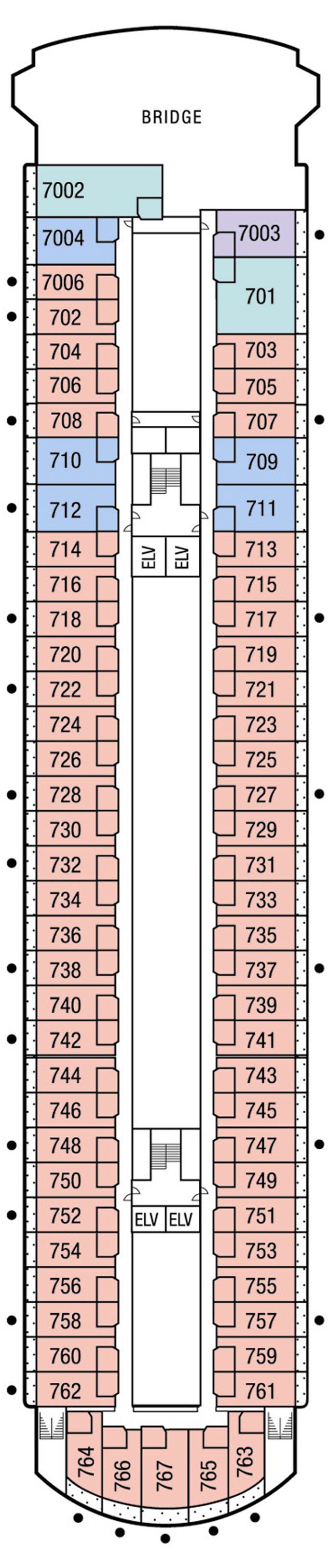 Cabins in Deck 7