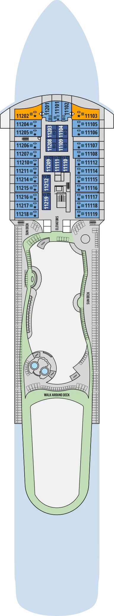 Cabins in Deck 11