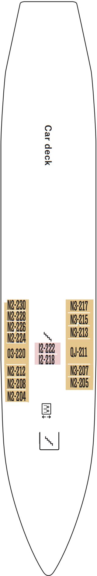 Cabins in Deck 