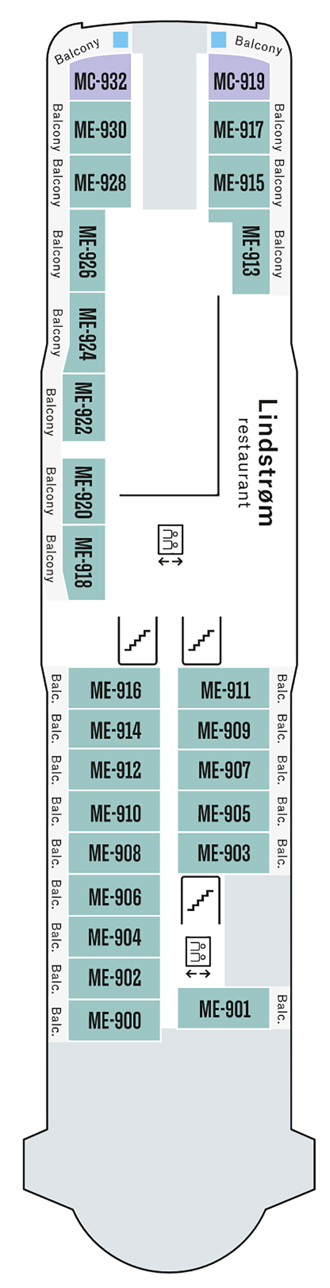 Cabins in Deck 9