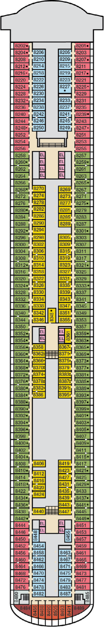 Cabins in Deck 8