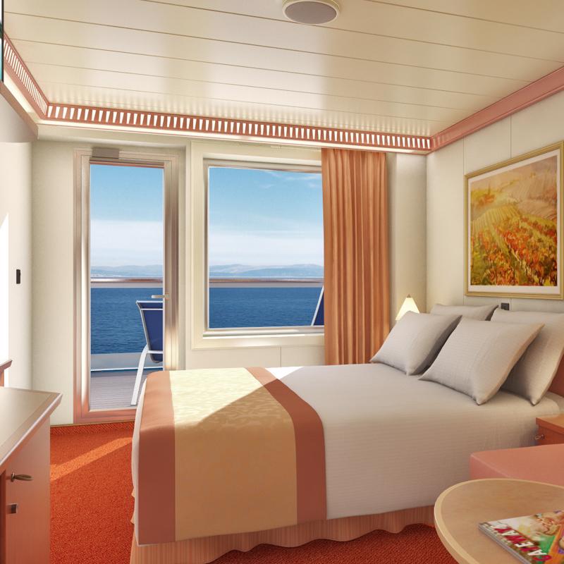 Aft-view extended balcony cabin