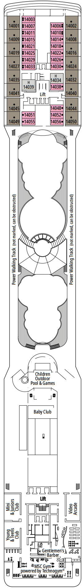 Cabins in Deck 14
