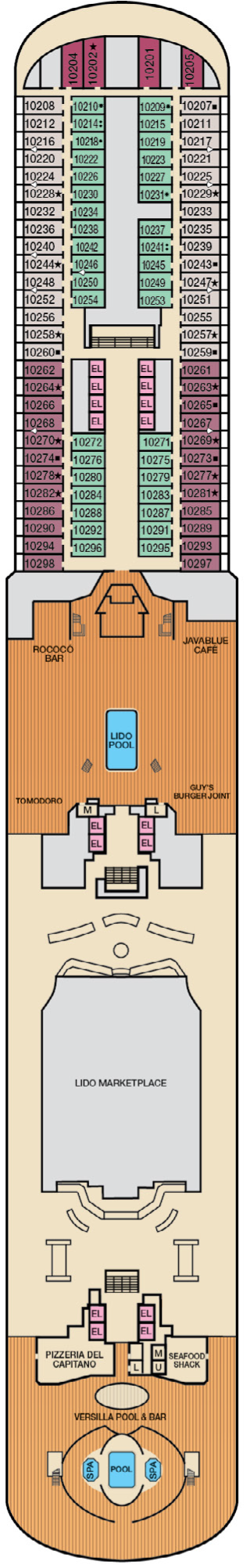 Cabins in Deck 10