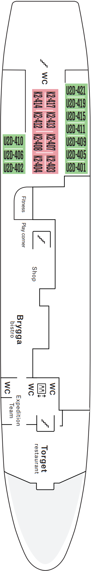 Cabins in Deck 