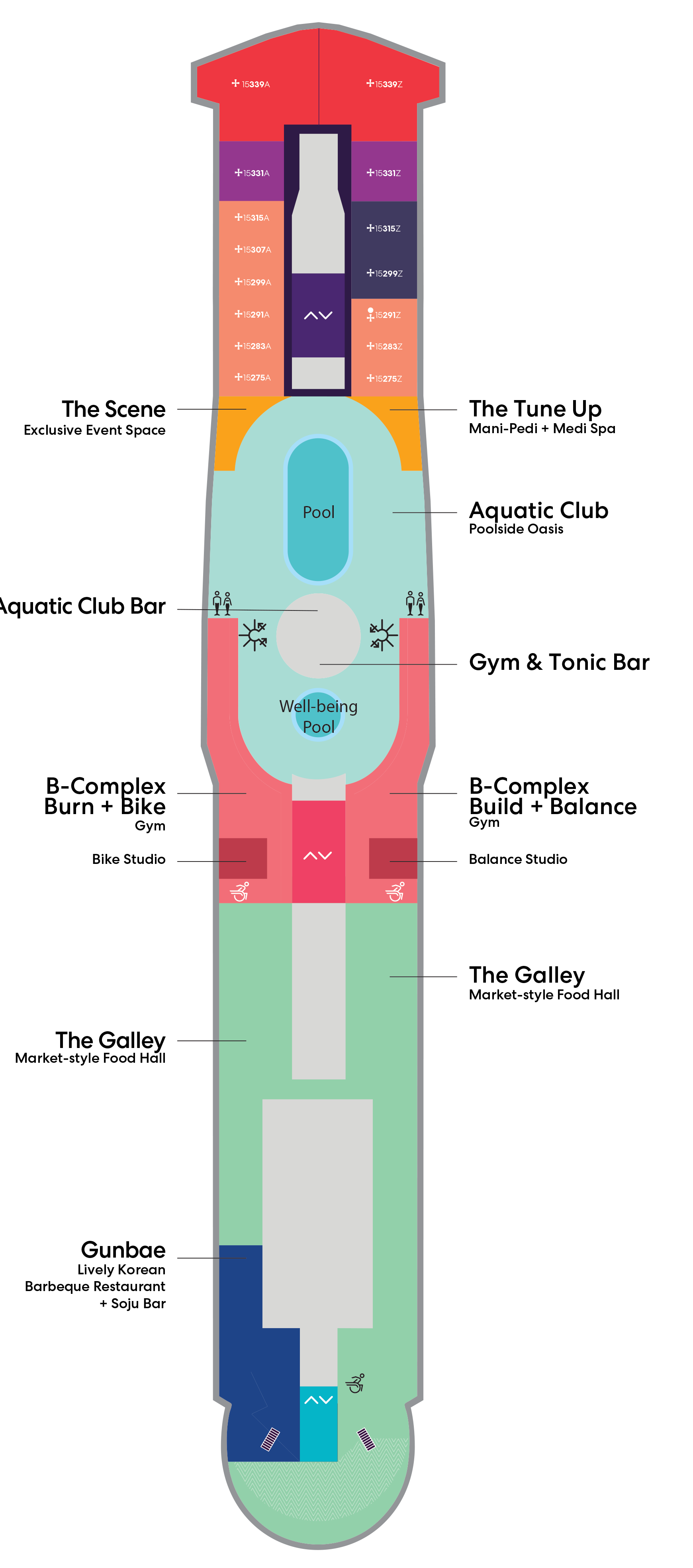Cabins in Deck 15