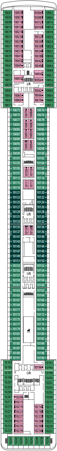 Cabins in Deck 10