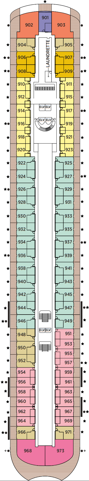 Cabins in Deck 9
