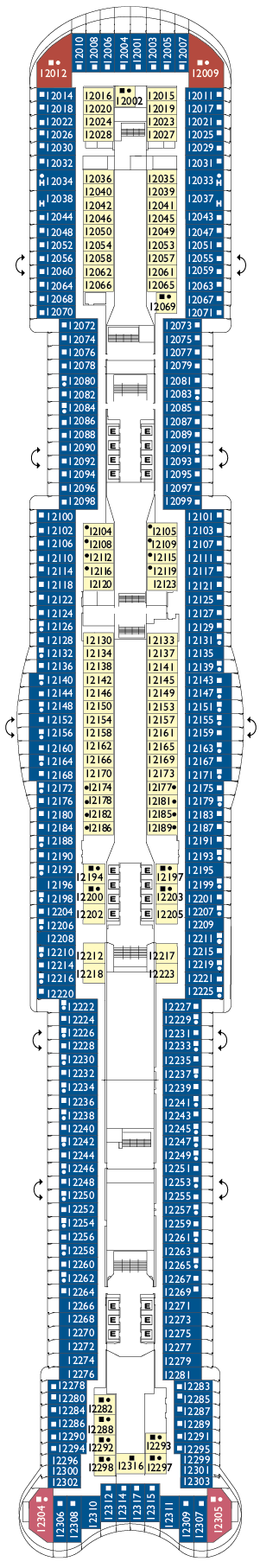 Cabins in Deck 12