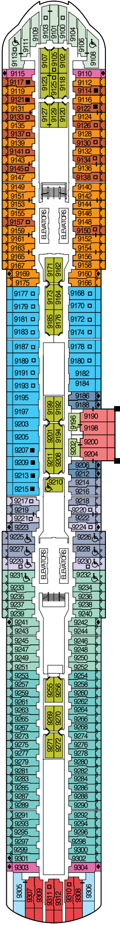 Cabins in Deck 9