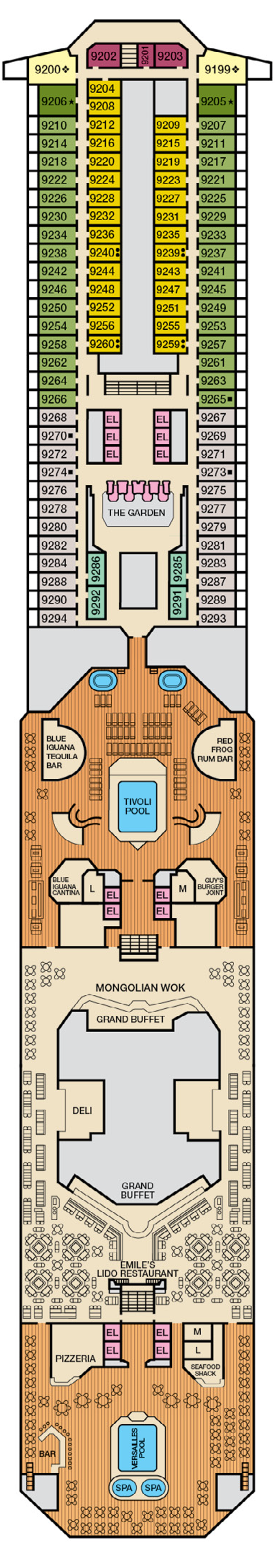 Cabins in Deck 