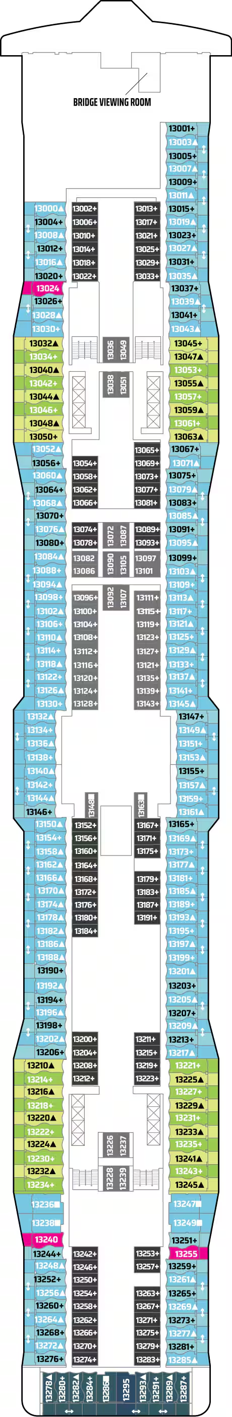 Cabins in Deck 13
