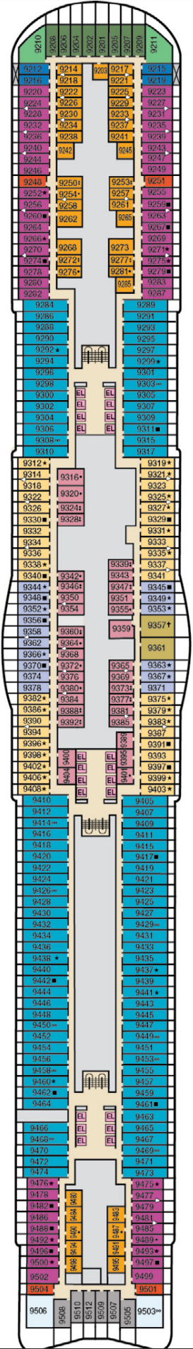 Cabins in Deck 9