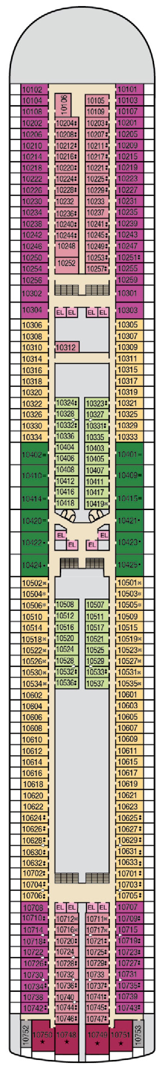 Cabins in Deck 10
