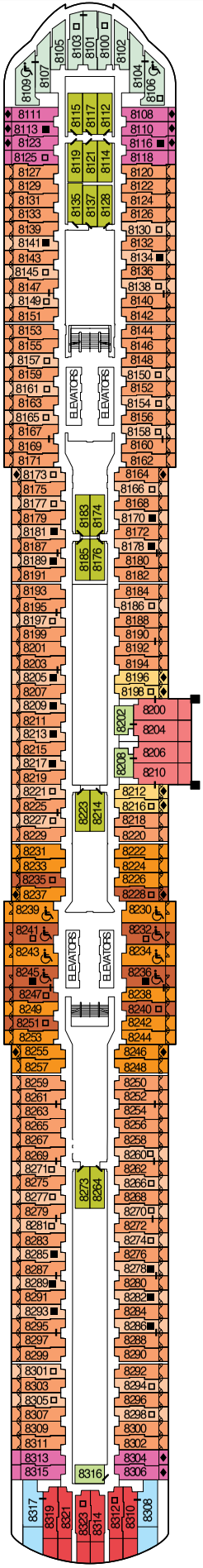 Cabins in Deck 8