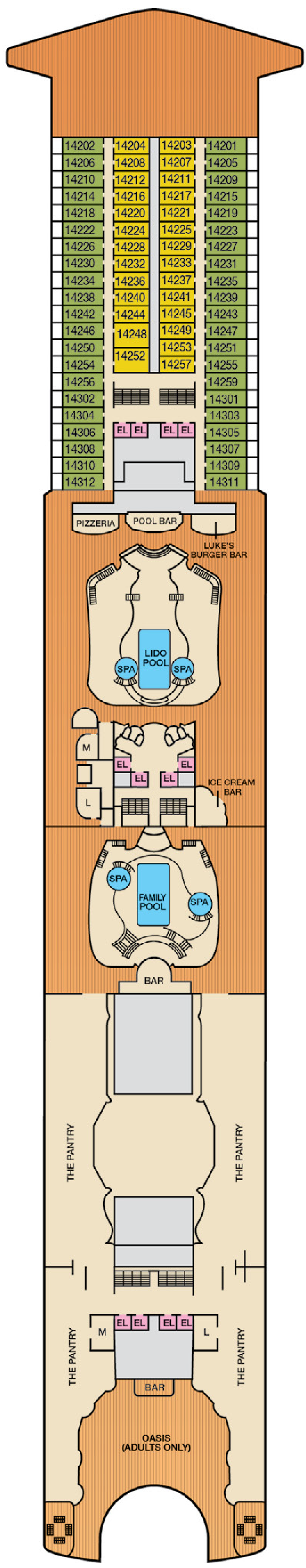 Cabins in Deck 14