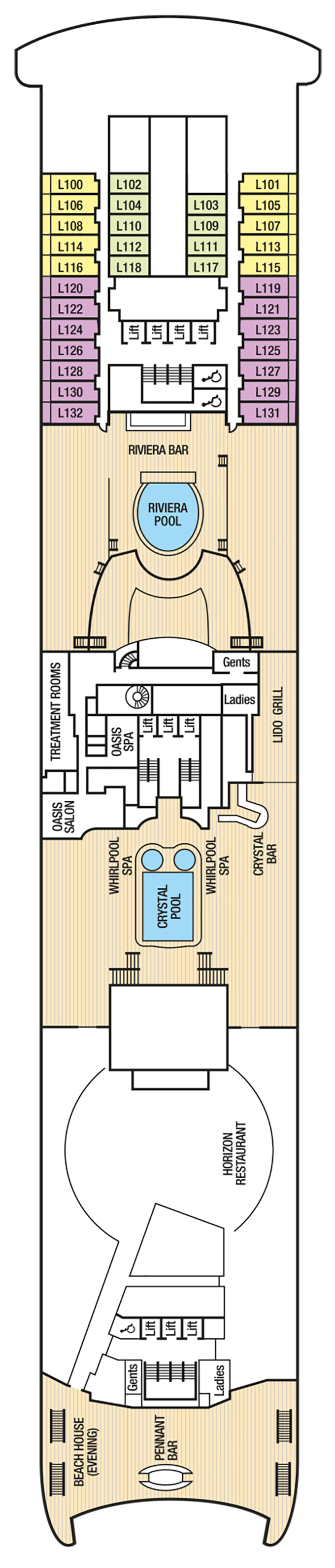 Deck Plans On P&O Aurora - Planet Cruise