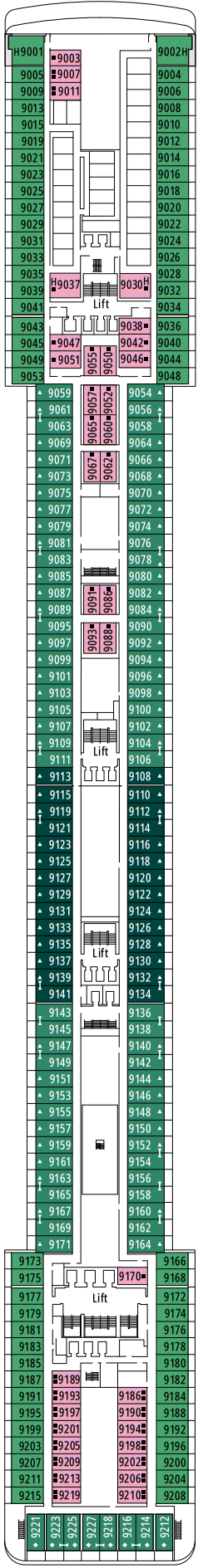 Cabins in Deck 9