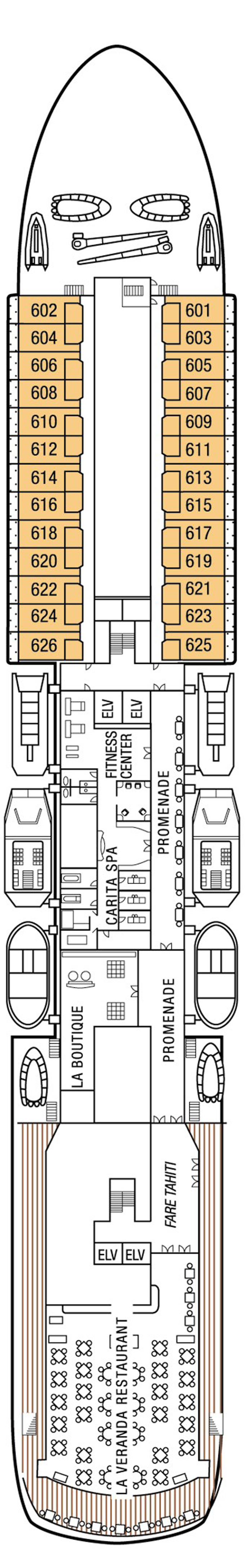 Cabins in Deck 6