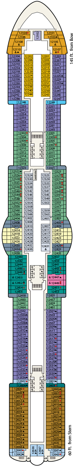 Cabins in Deck 12