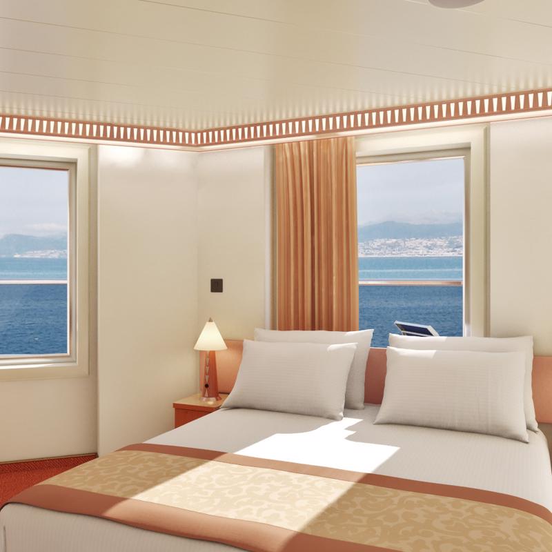 A Premium Vista Balcony cabin onboard Carnival Radiance