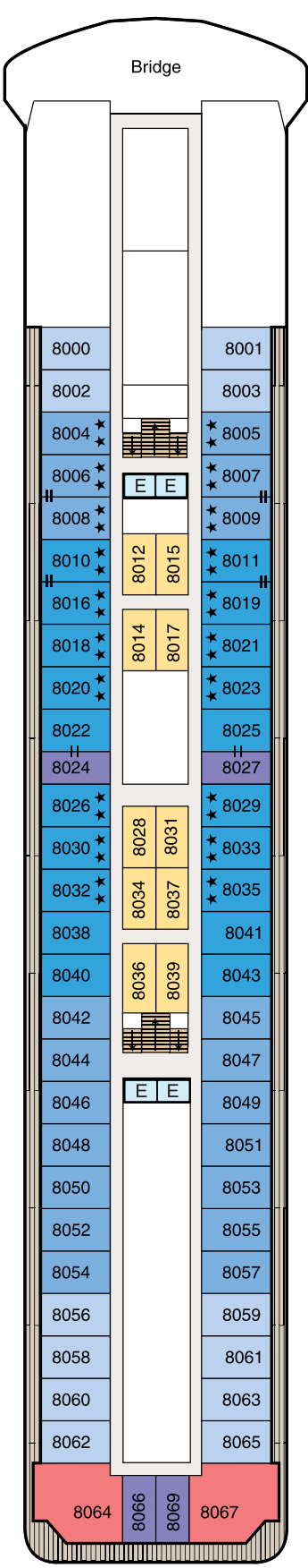 Cabins in Deck 8
