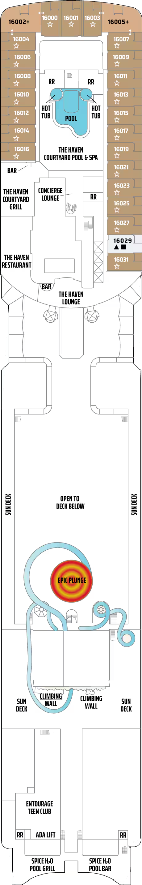 Cabins in Deck 16