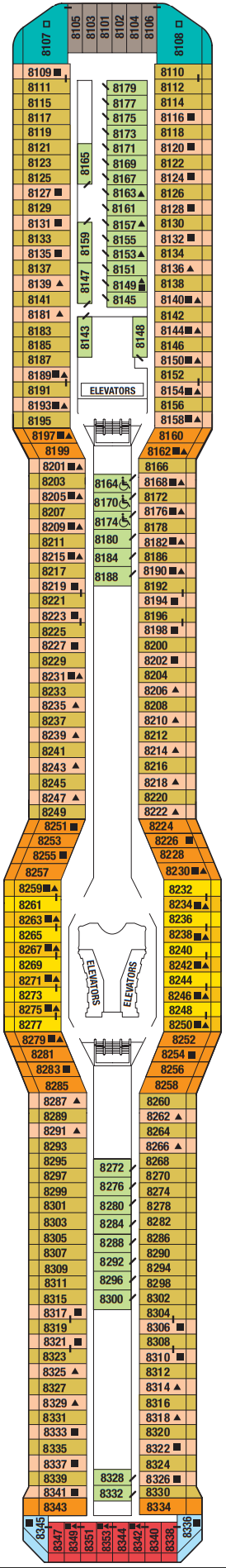 Cabins in Deck 8