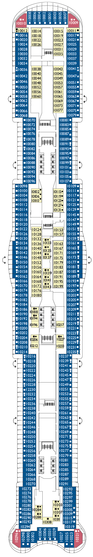 Cabins in Deck 10
