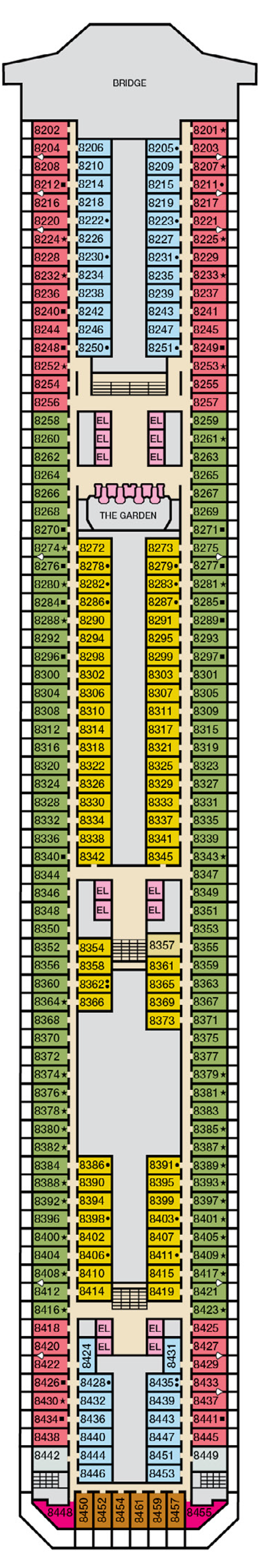 Cabins in Deck 