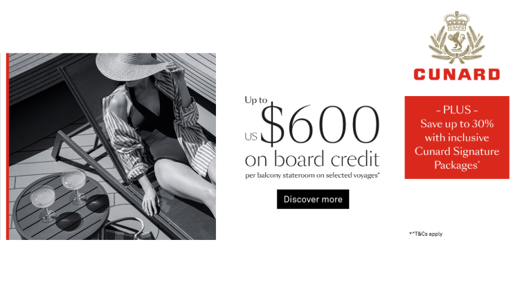 Promotion: Cunard's Wave Sale is now on!