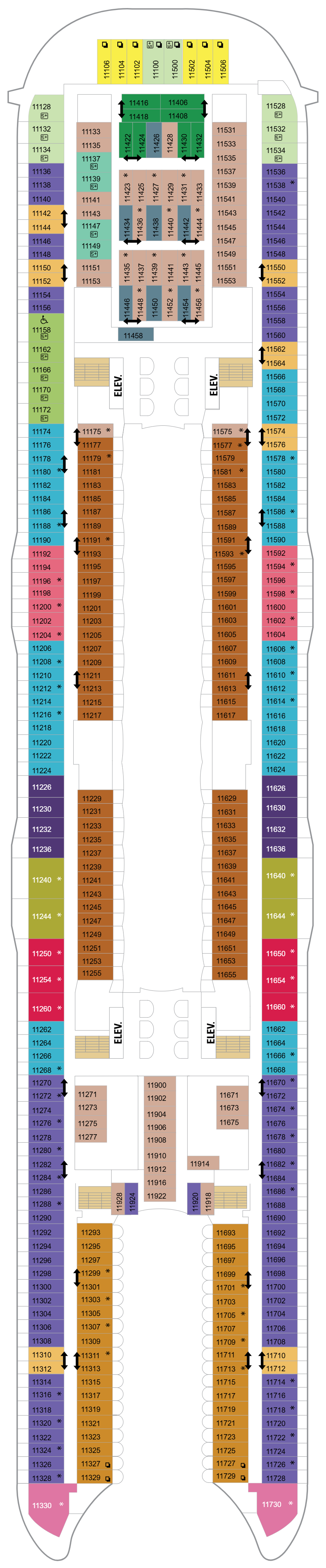 Cabins in Deck 11