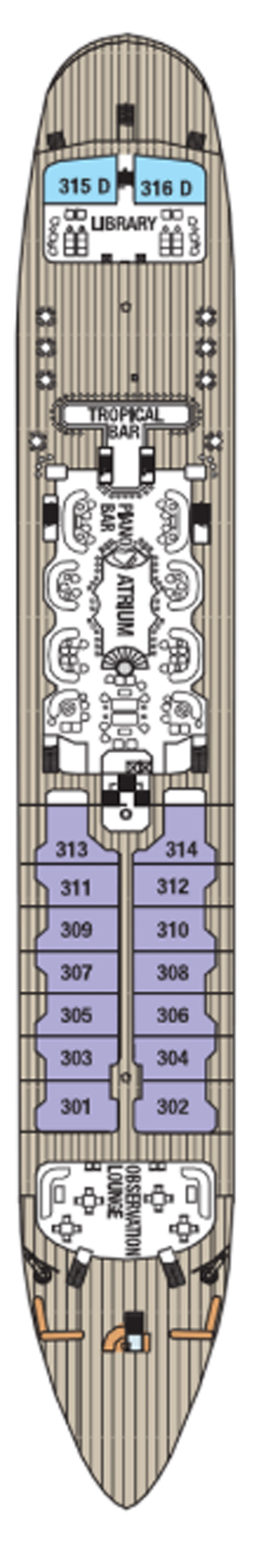 Cabins in Deck 