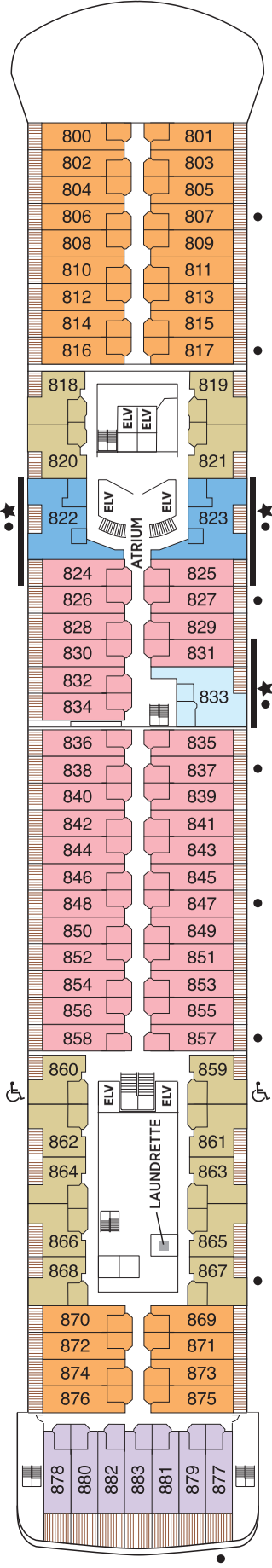 Cabins in Deck 8