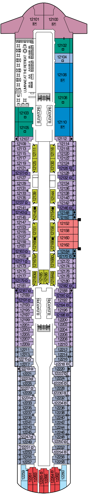 Cabins in Deck 12