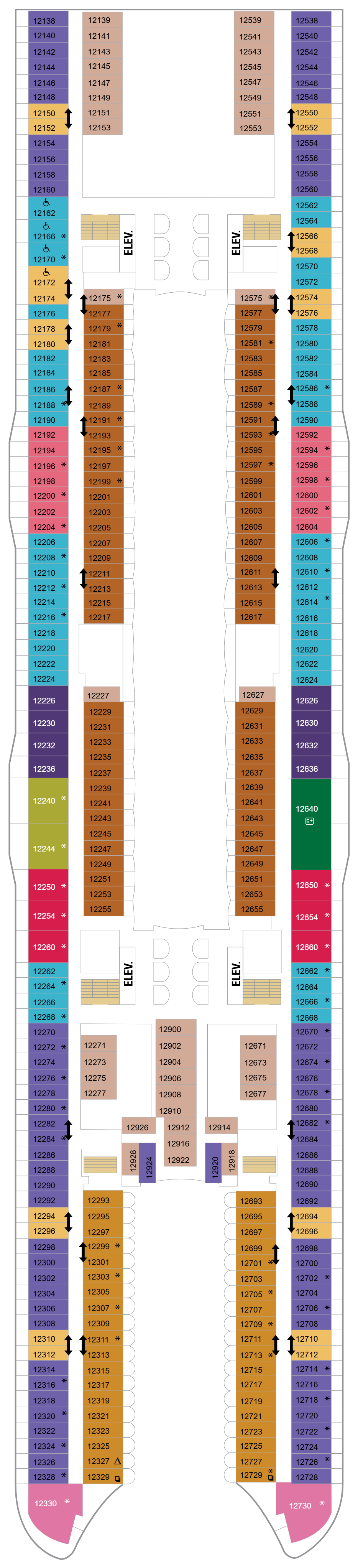 Cabins in Deck 12