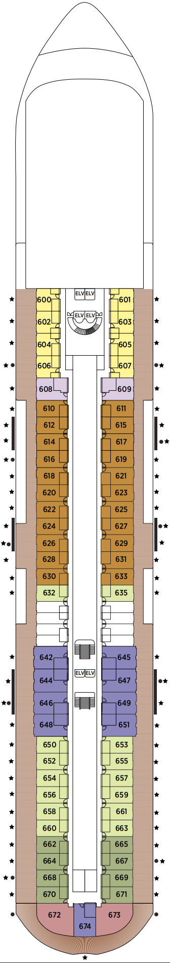 Cabins in Deck 6