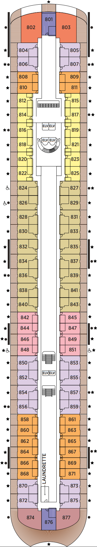 Cabins in Deck 8