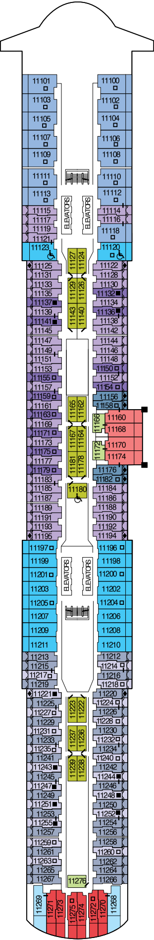Cabins in Deck 11