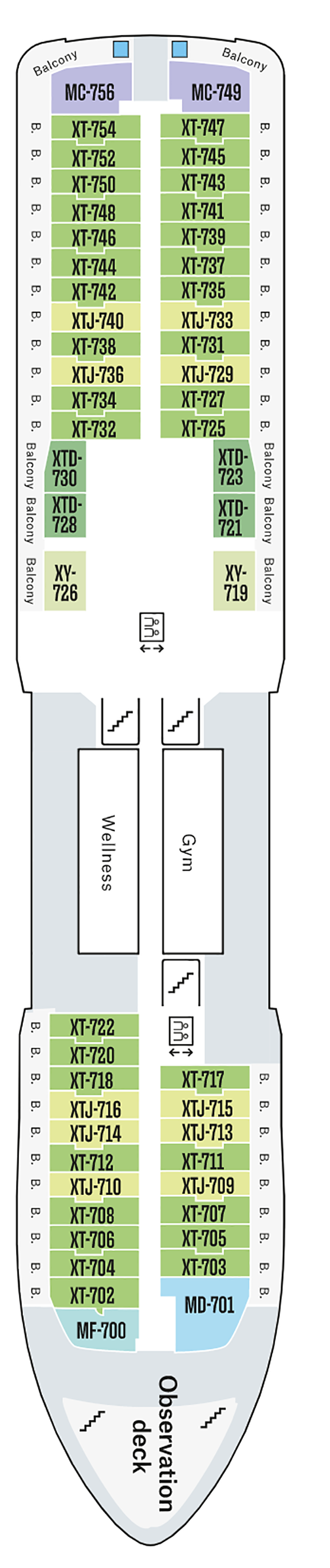 Cabins in Deck 7