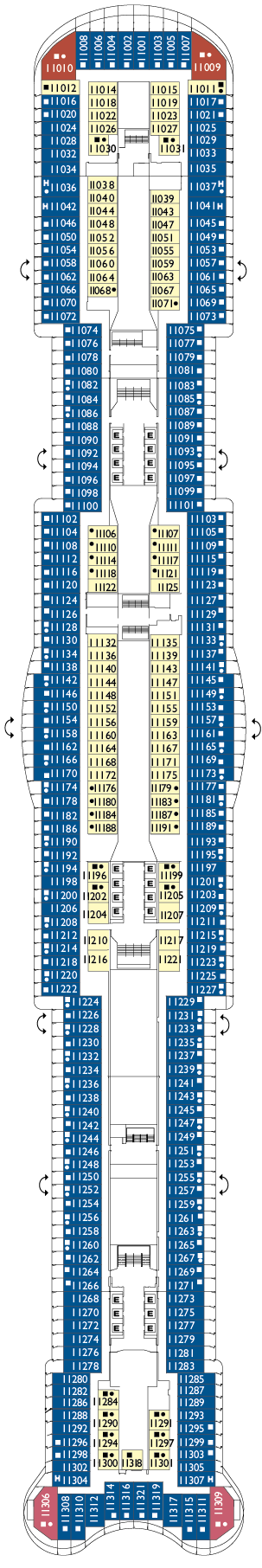Cabins in Deck 11