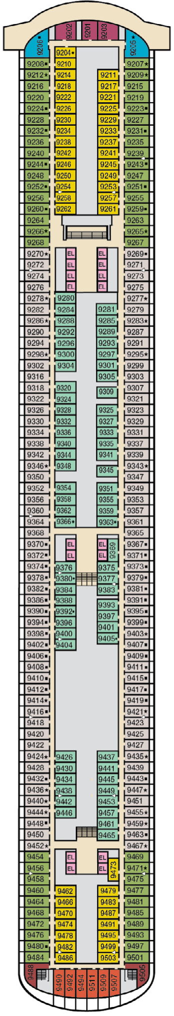Cabins in Deck 9