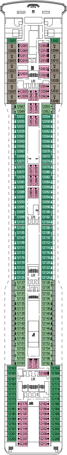 Cabins in Deck 12