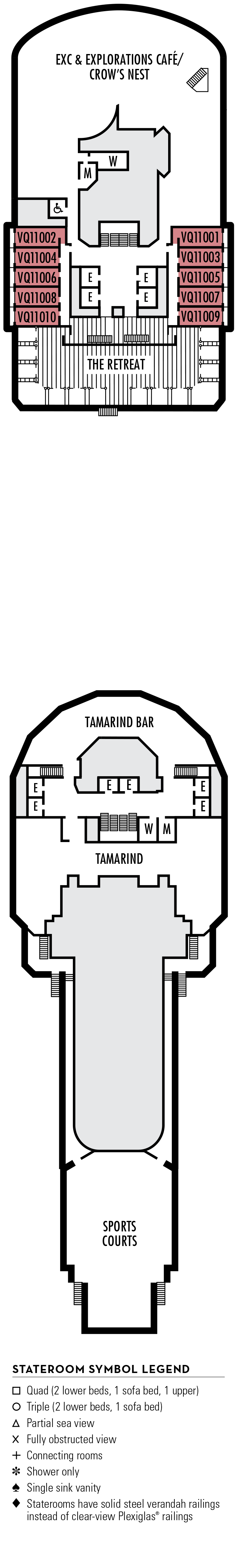 Cabins in Deck 