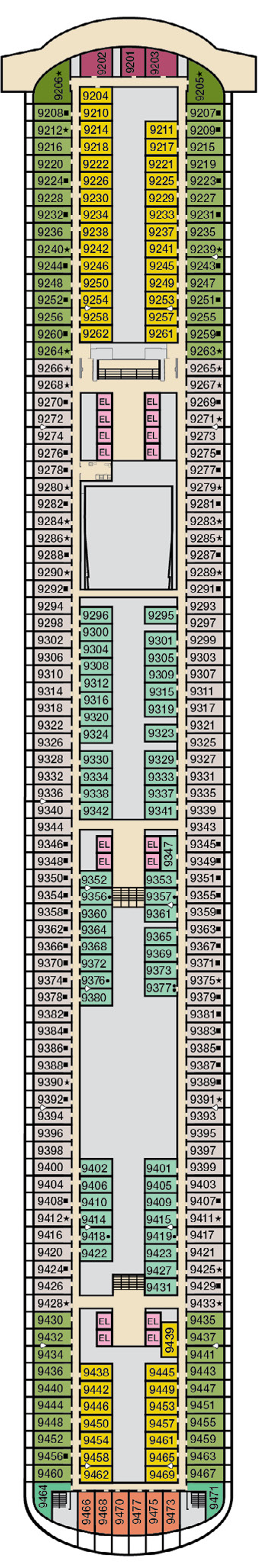 Cabins in Deck 9