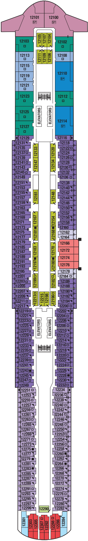 Cabins in Deck 12