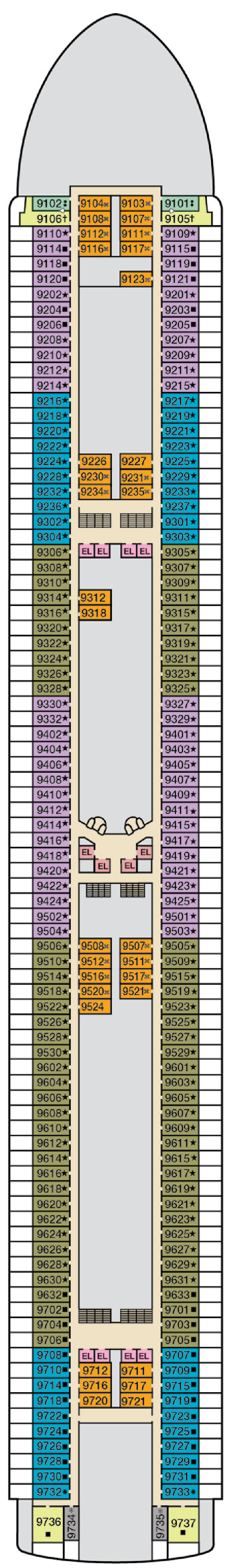 Cabins in Deck 9