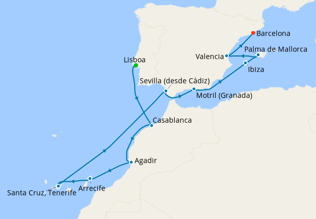 Map of the cruise map